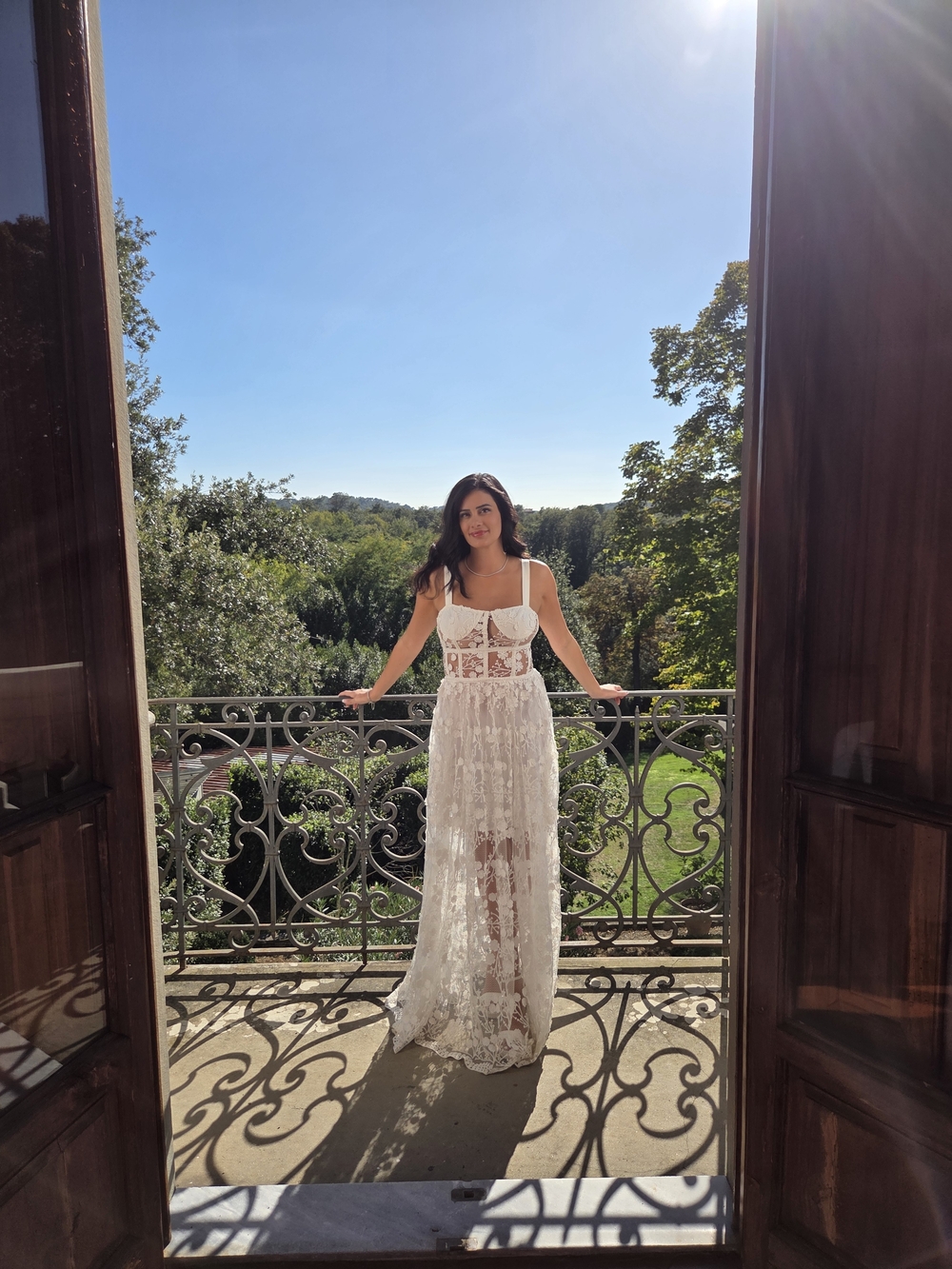 Bronx and Banco Ivory Lace Maxi Dress